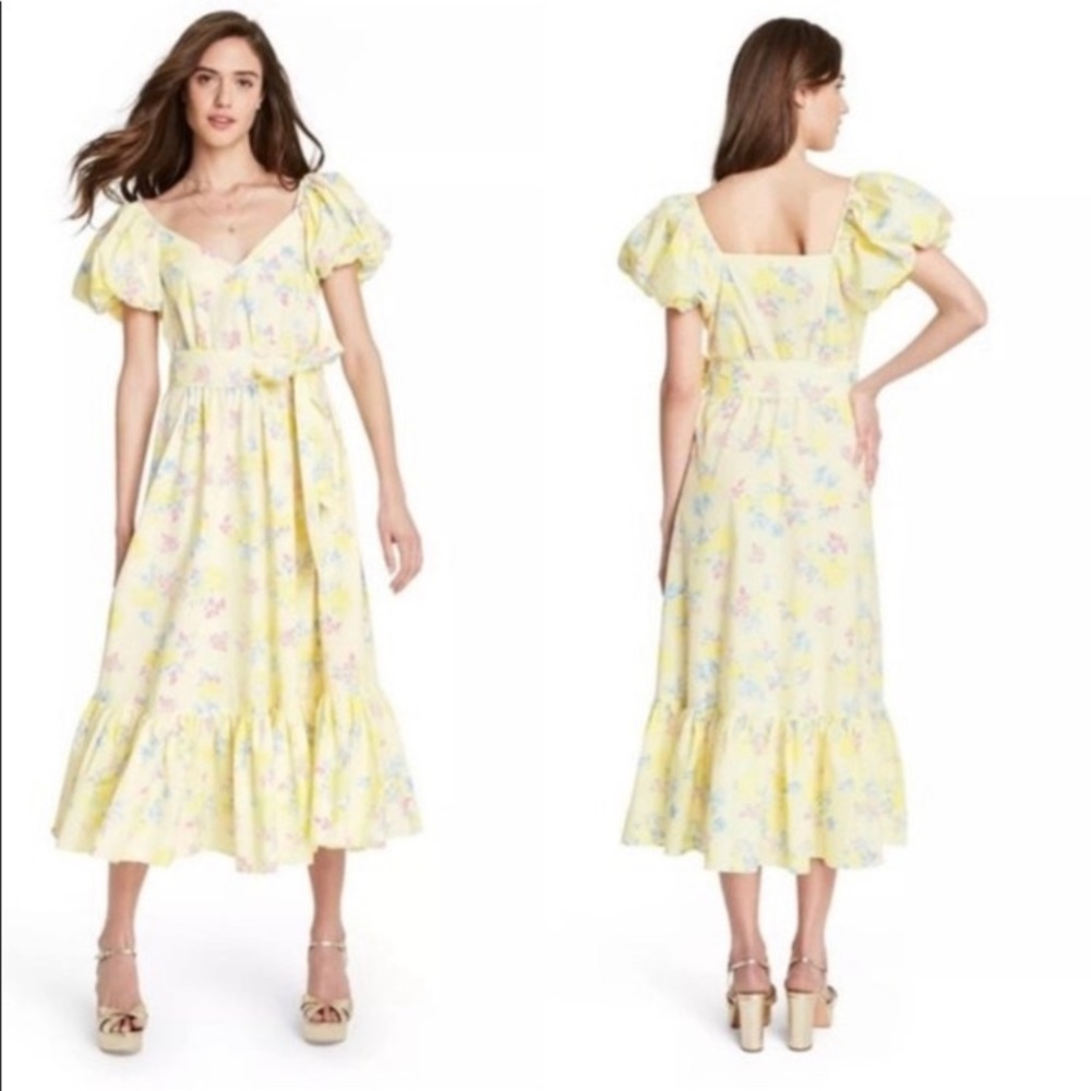 LoveShackFancy x Target yellow floral maxi dress - size 8